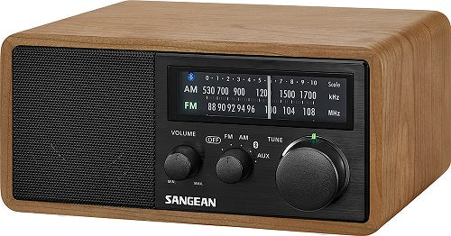 Sangean WR-11BT+ AM/FM/BT Ported wooden cabinet radio, plus Bluetooth.