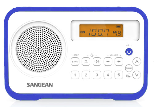 Sangean PR-D18WB AM/FM Radio, digital tune, 10 presets, clock and alarm Dark Blue trim