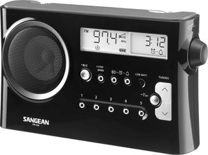 Sangean PR-D4B AM/FM Radio, digital or manual tune, 10 presets, clock & alarm