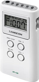 Sangean DT-120W AM/FM Personal Headphone Radio Stereo c/w In Ear phones White