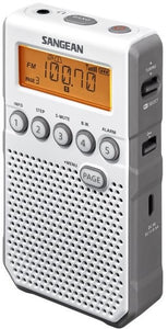 Sangean DT-800WH AM/FM Personal stereo radio with ear phones, plus speaker, rechargeable.