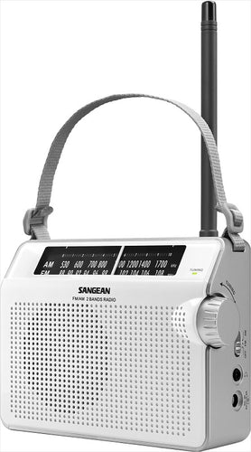 Sangean PR-D6W AM/FM portable radio, bass and treble, comes with power adaptor