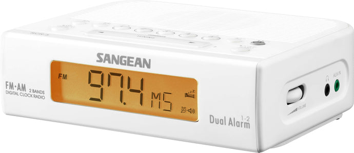 Sangean RCR-5W Clock Radio AM/FM. Colour White