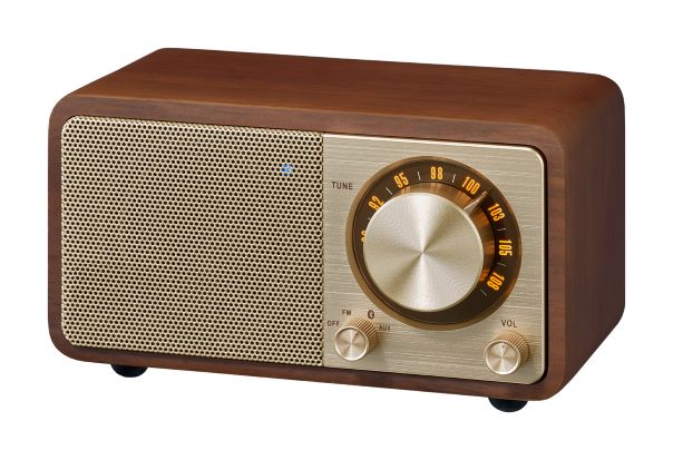 Sangean WR-7CW Genuine Mini Bluetooth speaker with FM tuner, rechargeable 36Hr battery Cherry